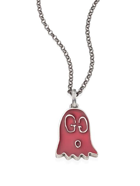 gucci ghost necklace mens|gucci ghost necklace pendant pink.